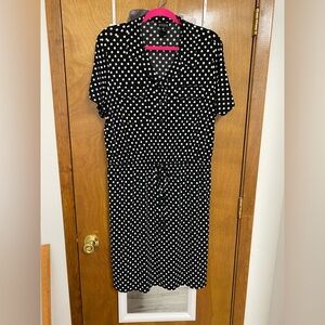 Enfocus Studio Black and White Polka Dot Maxi Dress
